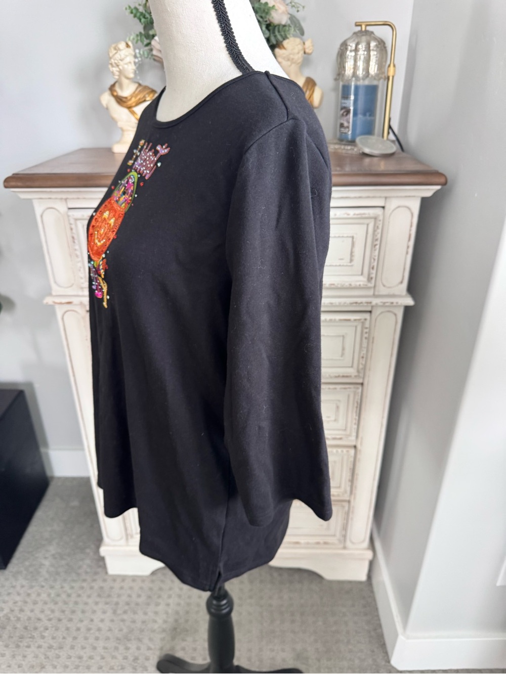 Quacker Factory “I Want Candy” Halloween Top Women’s Medium - Picture 5 of 6